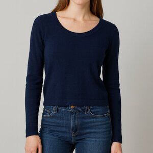 Quinn 100%‎ Cashmere Knit Sweater Navy Blue Size XS